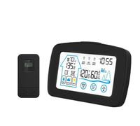 Lawnoval Termómetro digital para interiores y exteriores con monitor de humedad para uso en casa, oficina, fábrica, escuela, pantalla LCD, sensor de temperatura y humedad, funcionamiento con batería