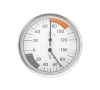 Lawnoval Termómetro e higrómetro de sauna con marco de aluminio, medidor mecánico de humedad y temperatura de 100 mm para sala de vapor, montado en la pared