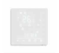 Lawnoval Termostato para Tuya Matter con panel de vidrio, aplicación remota y control de voz, compatible con y para Google Assistant, soporta agua, calefacción eléctrica y caldera, color blanco