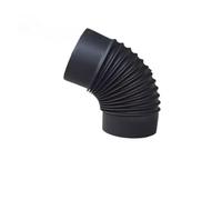 Lawnoval Tubo de chimenea de acero inoxidable de 45° de 150 mm, conector de chimenea para ventilación flexible de humos, color negro