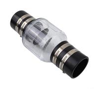 Lawnoval Válvula de retención de bomba de sumidero silenciosa con deflector con resorte, drenaje transparente antireflujo de aguas residuales, incluye abrazaderas de acero (1.5/2 pulgadas) (2 pulgadas