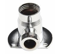 Lawnoval Válvula mezcladora de ducha expuesta para exterior y válvula de barra termostática, adaptador de codo de latón macho G1/2 x G1/2 con brida de montaje en pared, cromo