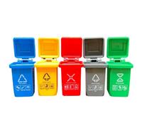 Lawnrden Botes de Basura de Juguete, 5PCS / Set Mini Bote de Basura Juego de clasificación de 1x1.6 Pulgadas Botes de de Juguete Aprendizaje Interactivo Seguridad de la Mini contenedor de recicl