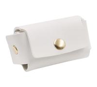 Lawnrden Caja para Anillos, Bolsa para Anillos para Collar de Perro, Bolsa de Cuero de PU, Portador portátil sólido y Elegante para Propuesta, Bolso de Boda, hogar, Blanco