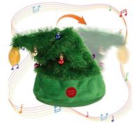 Lawnrden Cantando y bailando Santa Santa, sombrero de Navidad eléctrico cantando y bailando navidad musical interactiva balanceando lindos cómodos sombreros de, árbol