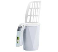 Lawnrden Catada de Arena para Gatos con Soporte y Recipiente de Bolsas, 3 en 1 Caja de Arena para Gatos 11.8x6.7 Pulgadas de Gran Capacidad para Accesorios para Exteriores, Gris |.Caja