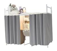 Lawnrden Cortina de privacidad para litera, 2 Paneles, Cortina de privacidad Opaca con Cuerda y Ganchos para el hogar, Dormitorio, Estudiantes universitarios, 47 x 79 Pulgadas, Color Gris