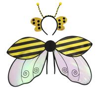 Lawnrden Disfraz de Halloween, Disfraz de Abeja, Kit de alas de 2 Piezas, Amarillo para niñas