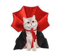 Lawnrden Disfraz de Halloween para Perros Cape Cape Spooky Cat Cloak Atención de Ropa de Mascotas Ajustables para Vampiros de Fiesta de Halloween Vestida Cosplay | Disfraces