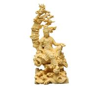 Lawnrden Estatua de bodhisattva Guan Yin de Madera de 7, 1 Pulgadas - Buda Kuan Yin Quan para Feng Shui, meditación y decoración Espiritual, Zen para decoración del hogar y Altar