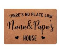 Lawnrden Felpudo de Bienvenida Divertido, 16.0 x 24.0 in, no Hay Lugar como Nana & Papa's House, Alfombra de Entrada Antideslizante, Absorbente, Lavable, Ideal