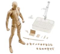 Lawnrden Figuras de acción Poseable Color de Piel PVC Figura de acción en Blanco Cuerpo con Accesorios DIY Modelo de Dibujo Coleccionable para Artista Pintar bocetos
