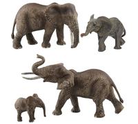 Lawnrden Figuras de Animales africanos, 4 Piezas de Juguete de Elefante, Vida Salvaje Realista, Elefante, Figuras de Animales africanos, Adornos, Juguetes de Aprendizaje creativos para niños pequeños