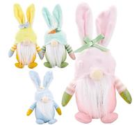 Lawnrden Gnomo de Conejo, gnomo de Conejo de Pascua, 4 Piezas de de Peluche rústico de Pascua, Lindos gnomos Regalos decoración navideña Adornos sin Rostro Decoraciones