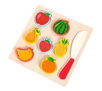 Lawnrden Juego de Alimentos de Madera, Juego de Alimentos para Cortar niños pequeños, Juguetes de Frutas de Corte magnético, Educativo de Madera para Cocina