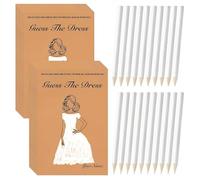 Lawnrden Juegos de Despedida de Soltera, Paquete de 20 Juegos de adivinar el Vestido, Tarjetas de Juego de Despedida de Soltera y lápices Blancos para Suministros de Fiesta de Boda
