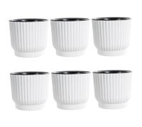 Lawnrden Macetas de riego automático para Plantas de Interior, macetas de riego automático, 6 de plástico de 6.0 in con Agujeros de Drenaje y Cuerda de Mecha, Violeta Africana para Plantas de