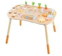 Lawnrden Mesa de Actividades de Madera para niños pequeños de 1 a 3 años|Mesa de Actividades para niños pequeños, niño pequeño, sensorial Montessori 6 en 1 para -3, Juguete de Madera para bebés