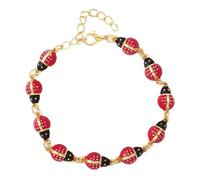 Lawnrden Pulseras con dijes de eslabones para mujer, pulsera caprichosa con dijes de mariquita para mujer, linda joyería estilo años 2000 para ella