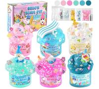 LAWOHO Juego de 6 babas de sirena de gnomos para niños y niñas, 360 ml, color azul y rosa
