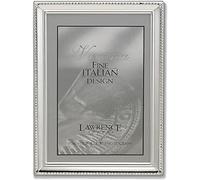 Lawrence 11645 Verona Collection - Marco de fotos de metal plateado con cuentas de 4 x 5 pulgadas