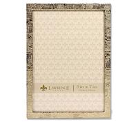 Lawrence 5x7 Gold Metal Picture Frame with Linen Pattern Marco de Fotos, Dorado, 5 x 7