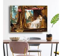Lawrence Alma-Tadema "Antonio Cleopatra" - Lienzo impreso, pintura, obra de arte, póster, imagen, decoración de pared moderna, decoración del hogar (80 x 120 cm/sin marco)