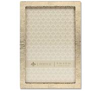 Lawrence Frames 4x6 Gold Metal Picture Frame with Linen Pattern Marco de Fotos, Dorado, 4 x 6