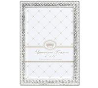 Lawrence Frames 4x6 Sarah Silver Metal Frame with Crystal Marco de Fotos, Plateado, 4 x 6