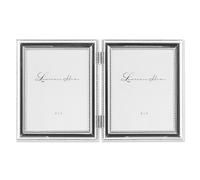 Lawrence Frames 510745D Marco de fotos doble con bisagras chapado en plata, 10 x 12 cm
