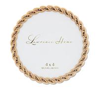 Lawrence Frames Estructura de metal con diseño de cuerda, 4 x 4 redondo, color dorado