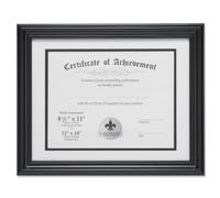 Lawrence Frames Marco de fotos de doble uso de 27,8 x 35,5 cm con doble bisel de corte para documentos de 20,8 x 27,8 cm, color negro