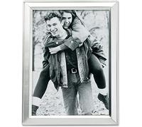 Lawrence Frames - Marco de fotos de metal chapado en plata cepillada de 3 x 5 pulgadas, color plateado