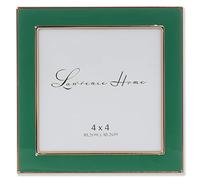 Lawrence Frames Marco de fotos de metal dorado y esmalte verde de 4 x 4
