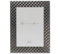 Lawrence Frames Marco de fotos de metal negro ahumado de 5 x 7 pulgadas, patrón de diamante