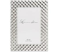 Lawrence Frames Marco de fotos de metal plateado de 4 x 6 pulgadas, patrón de diamante