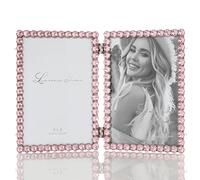 Lawrence Marco doble de metal plateado brillante de 4 x 6, rosa suave