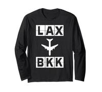 LAX a BKK Ruta de avión Los Ángeles Bangkok Manga Larga