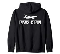 LAX HNL Códigos de Aeropuerto Ruta de Vuelo Los Ángeles Hawaii Viajes Sudadera con Capucha