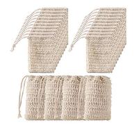 LAXED Bolsa de jabón de sisal para baño de ducha, 50 unidades, bolsa de jabón de sisal natural, bolsa de jabón exfoliante, soporte de bolsa