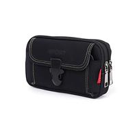 LAXIAY Bolsa de deporte para teléfono móvil para hombre, bolsa de lona para cinturón de teléfono, bolsa de deporte al aire libre bolsillo casual para teléfono móvil (negro, A)