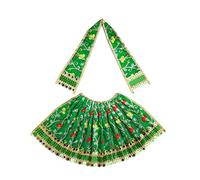 Laxmi Durga Devi Mata Dress poshak vastra Cloth lehanga Chunari Puja Item for Idol Statues for Indian Traditional Navratri Decorations Festival(Size :- 9")(Green)