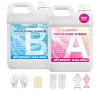 Laxmorph Silicona líquida, 20 A, 2,26 kg, kit de fabricación de moldes de silicona, relación simple 1: 1, liberación fácil del molde, baja viscosidad, ideal para molde de vela, molde de jabón
