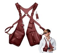 laxreheye Arnés antirrobo para hombre,Arnés antirrobo de - Bolso de hombro medieval para axilas,Bolsa de funda ajustable para exteriores, bolsillo tipo billetera con correa para las axilas, bolso de