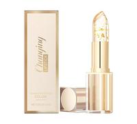 laxreheye Bálsamo labial que cambia de color, 3,5 g, brillo de labios de color voluminizador, bálsamo labial hidratante con hoja D dorada sin ungüento, para mujeres, novia, madre, abuela maquillaje