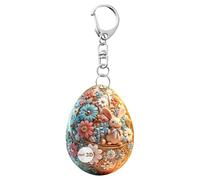 laxreheye Cadena de claves de Easter Bunny, cadena de claves de Pascua - Huevo Anillo de llave de juguete de Pascua con diseño de conejito,Adornos colgables, aula de fiestas de fiestas, colgante de