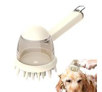 laxreheye Cepillo de baño para mascotas, cepillo de limpieza con | dispensador de jabón integrado, champú para perros, cepillo de masaje para el cuidado al bañarse, lavar y