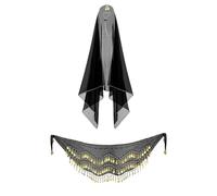 laxreheye Disfraz de estatua de pato, trajes de estatua de pato | Belly Dance Veil Porch - Traje de pato con bufanda de lentejuelas - Ropa decorativa de temporada al aire libre Decoración para