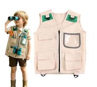 laxreheye Disfraz De Explorador Para Niños | Chaleco Cargo De,Chaleco Safari - Para Excursionismo, Actividades al Aire Libre, Camping, Pesca, Parques y Jardines, y Exploración Silvestre