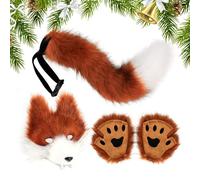 laxreheye - Disfraz de lobo completo | Accesorios de falso lobo para Halloween, traje de animal para mujer, juego de rol espectáculo, accesorio para espectáculos de carnaval, Navidad, eventos